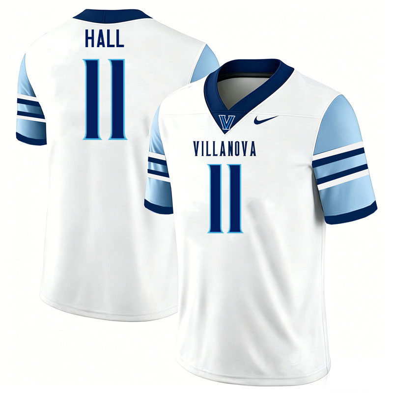 Villanova Wildcats #11 Jason Hall College Football Jerseys,Uniforms-White